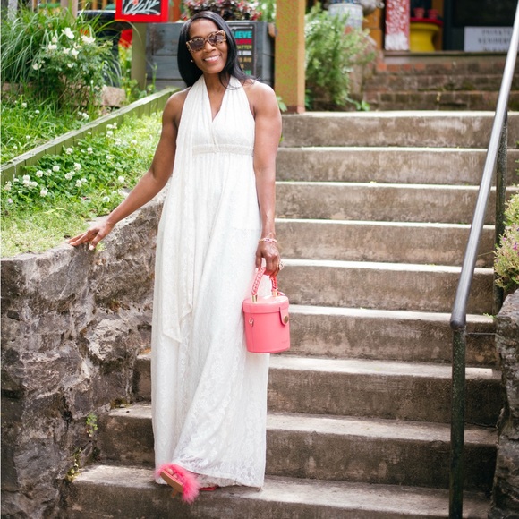 Lace Your Fears Wide-Leg Halter Maxi Jumpsuit – Size 6- - Picture 7 of 15